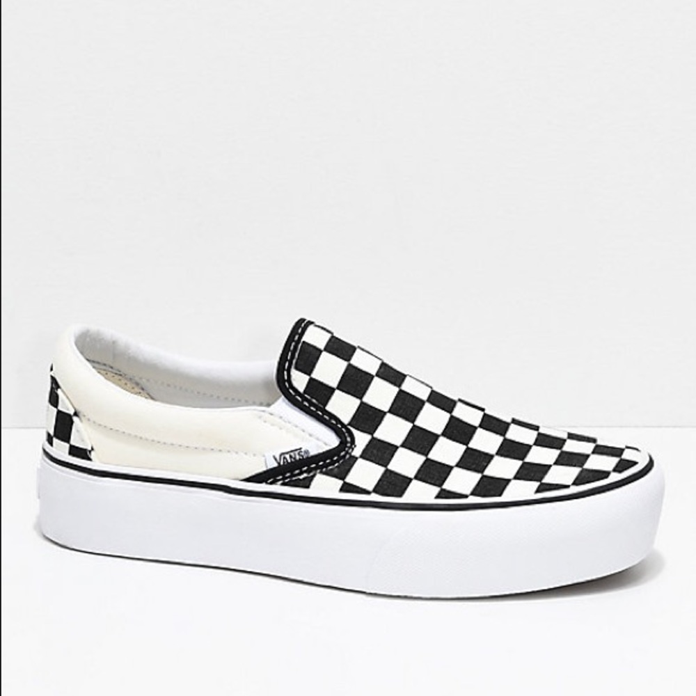 Platform checkered Vans